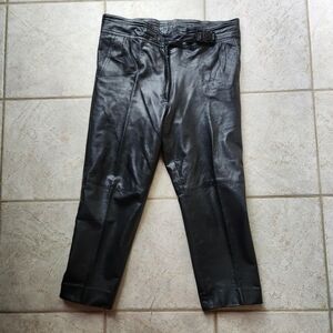 Black Vintage Leather Pants size L petite